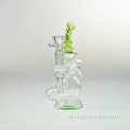 Bubbler Glass Recycler Rig Rig gliserin coil freezable diperkuat bulat bawah merokok pipa air pipa baru d